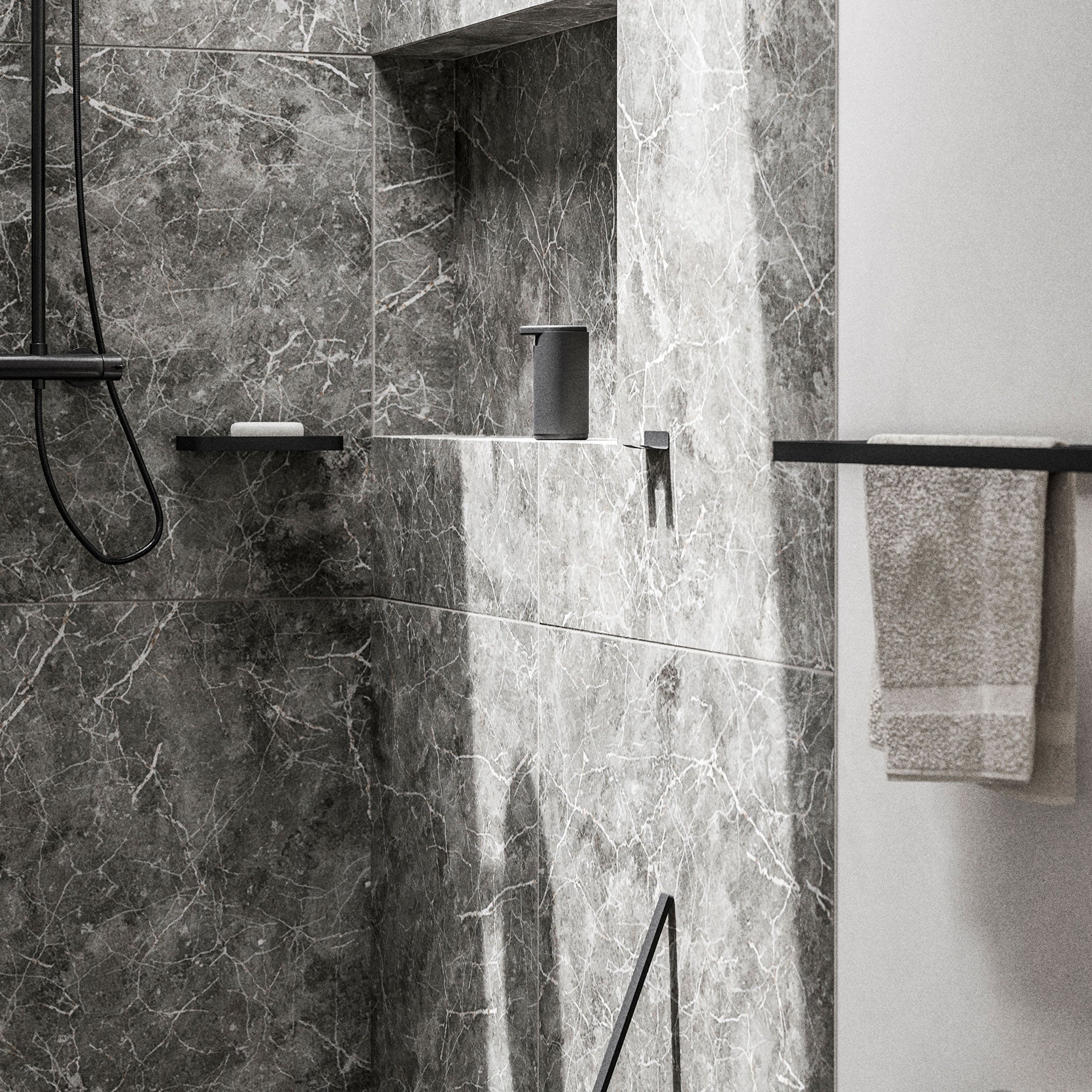 Rim håndklædestang 70x7,5 cm sort